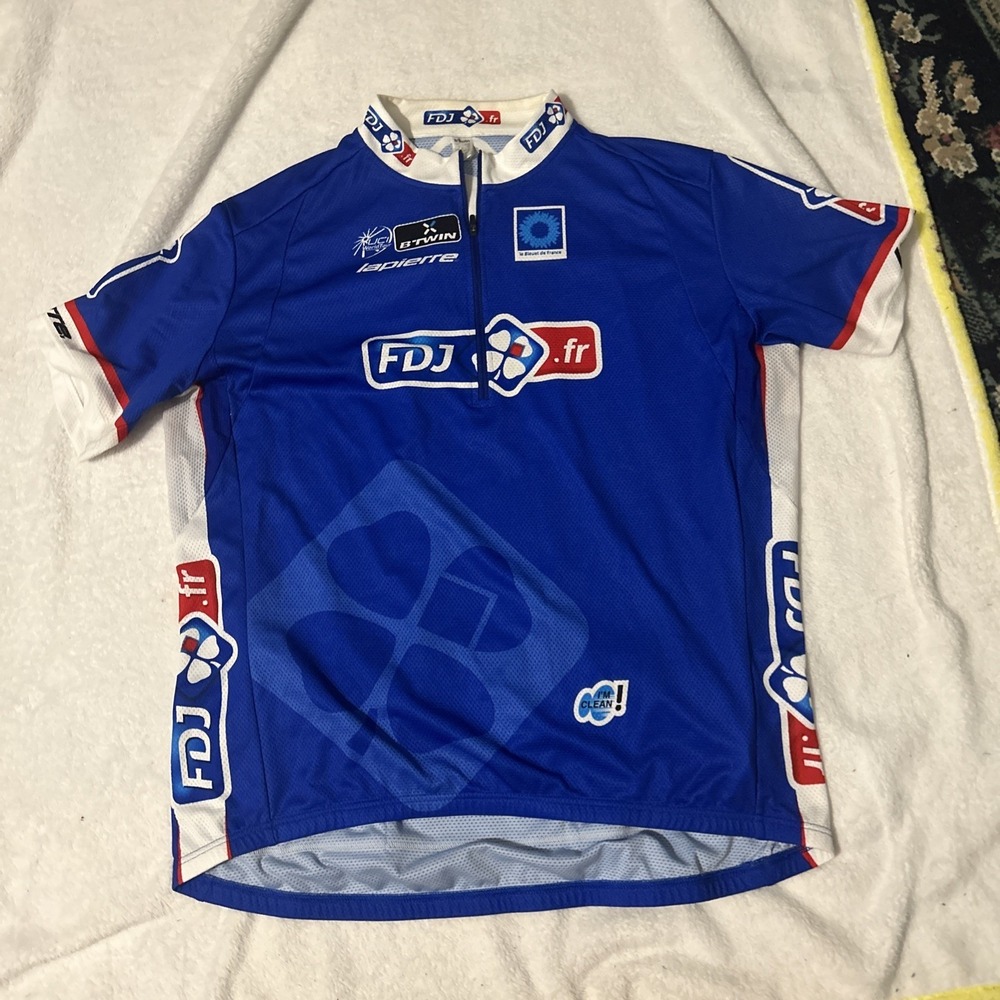 FDJ Team Cycling Jersey Cotton Bicycle Bike Shirt‎ Xl